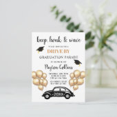 Grappige Klasse van 2024 DRIVE BY Graduation Party Briefkaart (Staand voorkant)