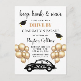 Grappige Klasse van 2024 DRIVE BY Graduation Party Briefkaart
