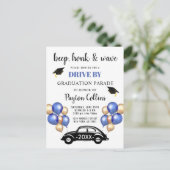 Grappige Klasse van 2024 DRIVE BY Graduation Party Briefkaart (Staand voorkant)