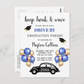 Grappige Klasse van 2024 DRIVE BY Graduation Party Briefkaart (Voorkant / Achterkant)