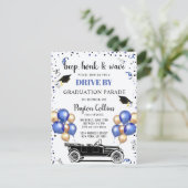 Grappige Klasse van 2024 DRIVE BY Graduation Party Briefkaart (Staand voorkant)