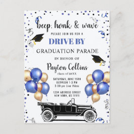 Grappige Klasse van 2024 DRIVE BY Graduation Party Briefkaart