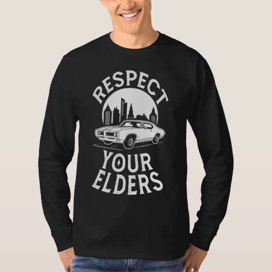 Grappige klassieke auto citaat t-shirt (Voorkant)