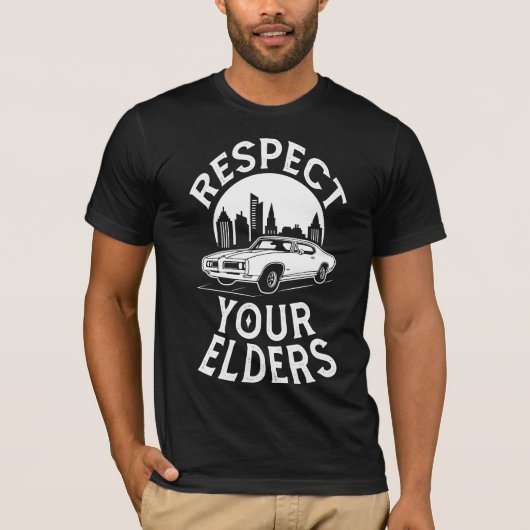 Grappige klassieke auto citaat t-shirt (Voorkant)