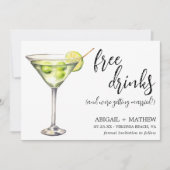 Grappige klassieke Martini-cocktailfoto bruiloft Save The Date (Voorkant)