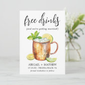 Grappige klassieke Moscow Mule-cocktailfoto bruilo Save The Date (Staand voorkant)