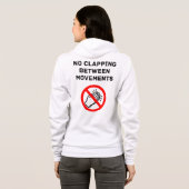 Grappige Klassieke Muziek Regel GEEN APPLAUS Zwart Hoodie (Achterkant volledig)