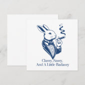 Grappige klassiekerige konijn roken sigaar kaart (Voorkant / Achterkant)