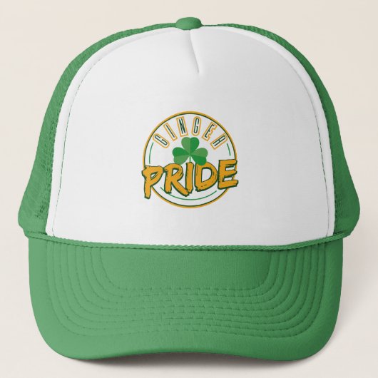 Grappige Klaverblad St Patrick's Day Ginger Pride Trucker Pet (Voorkant)