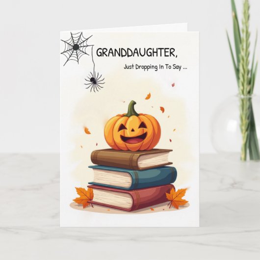 Grappige kleindochter Halloween Lieve Spin Valt Kaart (Voorkant)