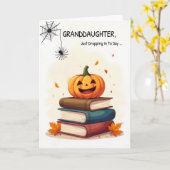 Grappige kleindochter Halloween Lieve Spin Valt Kaart (Gele Bloem)