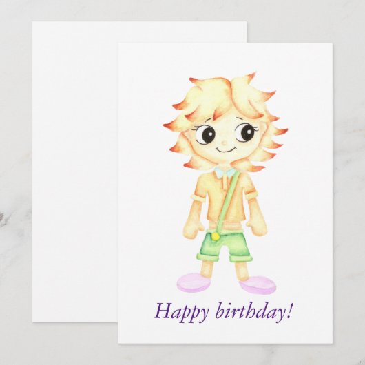 Grappige kleine gember jongen (Voorkant / Achterkant)