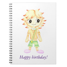 Grappige kleine gember jongen notitieboek