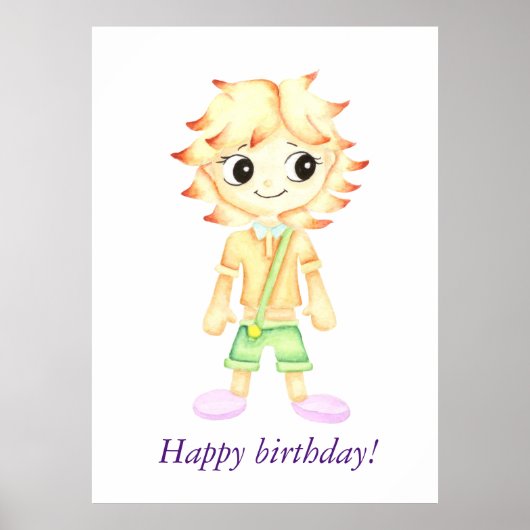 Grappige kleine gember jongen poster (Voorkant)