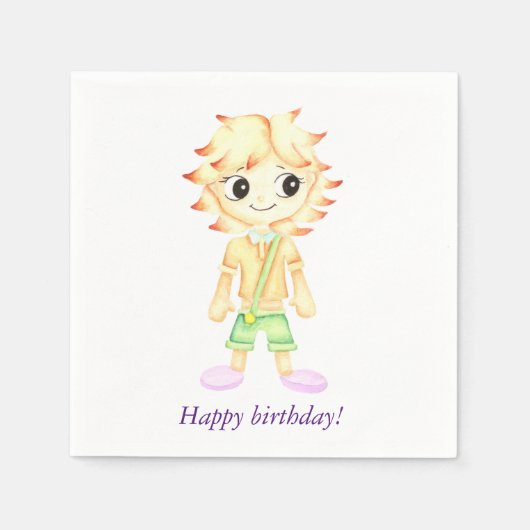 Grappige kleine gember jongen servet (Voorkant)