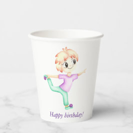 Grappige kleine gember jongen sportman papieren bekers