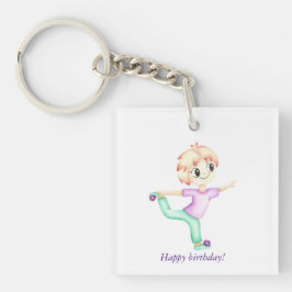 Grappige kleine gember jongen sportman sleutelhanger