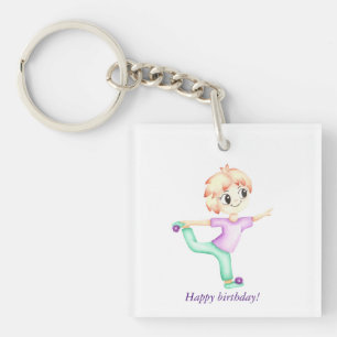 Grappige kleine gember jongen sportman sleutelhanger