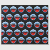 Grappige kleine haai witte scherpe tanden cadeaupapier (Vlak)