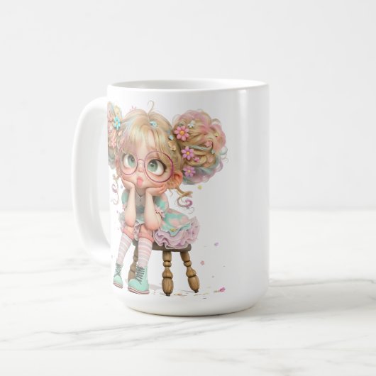 Grappige kleine meisje mok (Voorkant links)