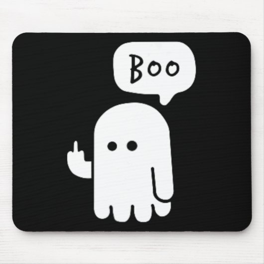 Grappige Kleine Middelvingers Schattigee Ghost Boo Muismat (Voorkant)
