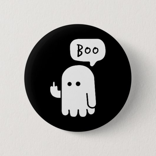 Grappige Kleine Middelvingers Schattigee Ghost Boo Ronde Button 5,7 Cm (Voorkant)