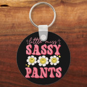 Grappige kleine Miss Sy broek terug naar school me Sleutelhanger (Voorkant)