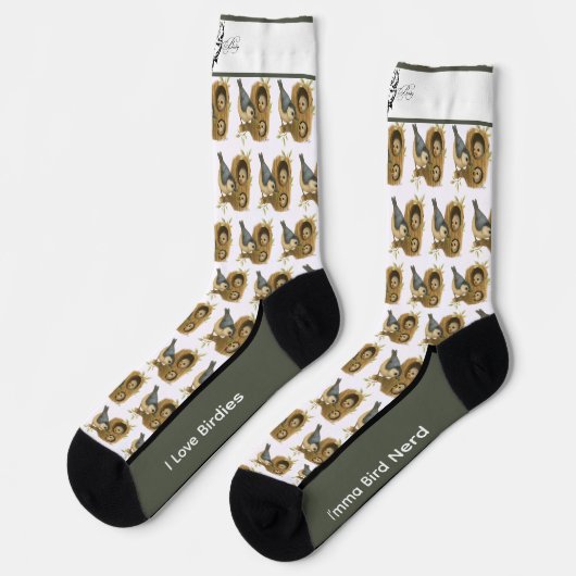 Grappige Kleine Nuthatch Vogel Sokken (Links)