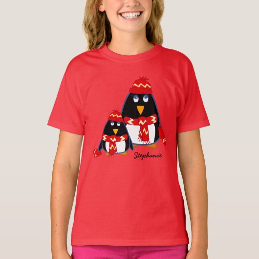 Grappige kleine pinguïns Kinder T-shirt (Voorkant)