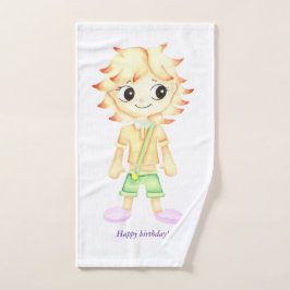 Grappige kleine roodharige jongen bad handdoek