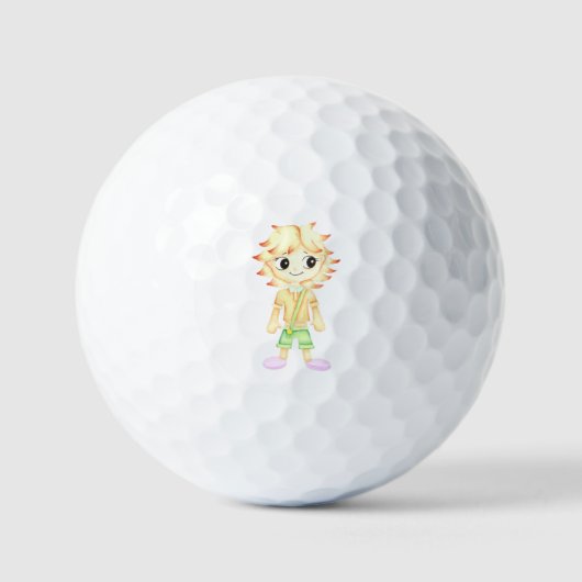 Grappige kleine roodharige jongen golfballen (Voorkant)