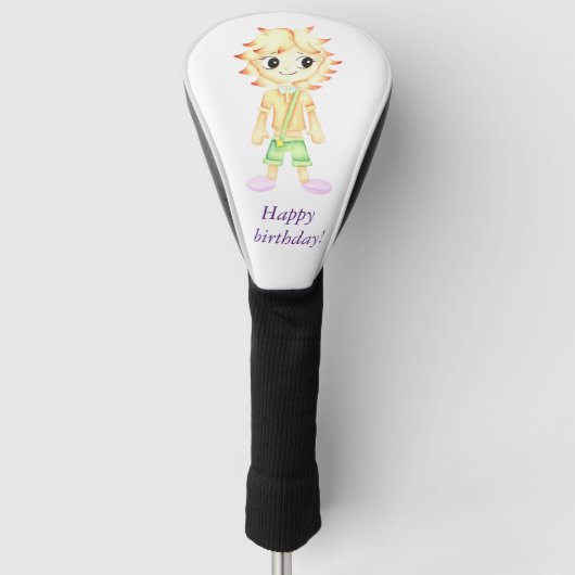 Grappige kleine roodharige jongen golfheadcover (Voorkant)