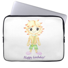 Grappige kleine roodharige jongen laptop sleeve