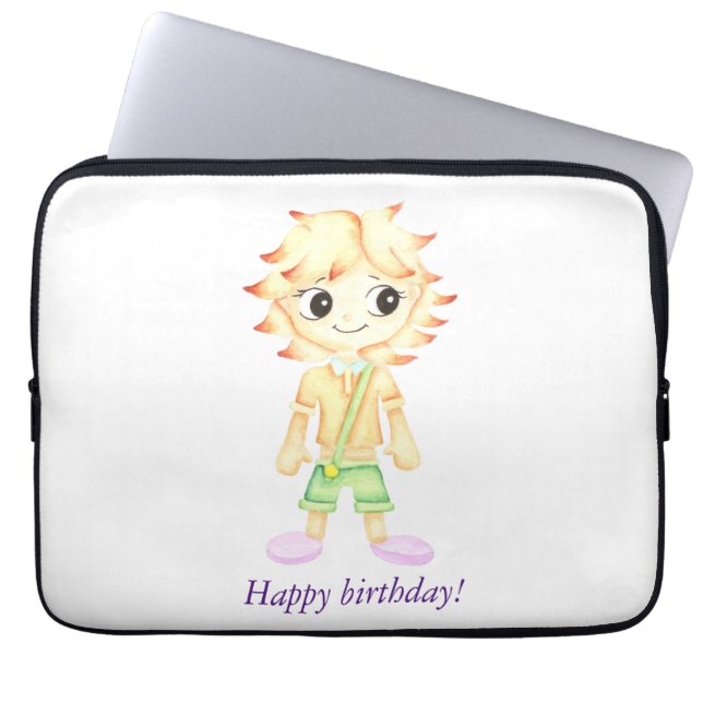 Grappige kleine roodharige jongen laptop sleeve (Voorkant)