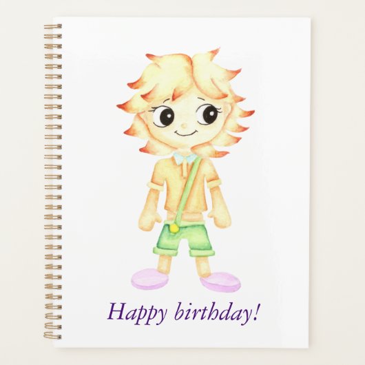 Grappige kleine roodharige jongen planner (Voorkant)
