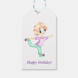 Grappige kleine roodharige jongensportman cadeaulabel