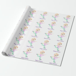 Grappige kleine roodharige jongensportman cadeaupapier