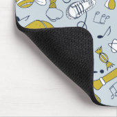 Grappige kleine school dingen verspreid over muismat (Hoek)