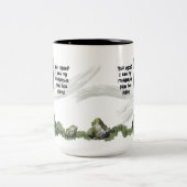 Grappige kleine zwarte vogel sarcastisch Goedemorg Tweekleurige Koffiemok (Center)