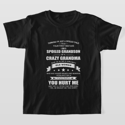grappige kleinzoon Grandma woordkunst T-shirt (Laagn)