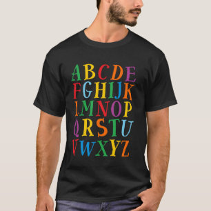 Grappige Kleur Letters Alfabet Leer ABC's Kleuters T-shirt