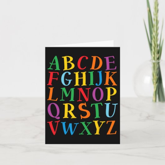 Grappige Kleur Letters Alfabet Leer Abcs Kleutersc Kaart (Voorkant)