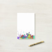 GRAPPIGE KLEURENSPATTING I + jouw achtergrond & id Post-it® Notes (Op bureau)