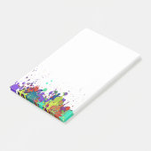 GRAPPIGE KLEURENSPATTING I + jouw achtergrond & id Post-it® Notes (Schuin)