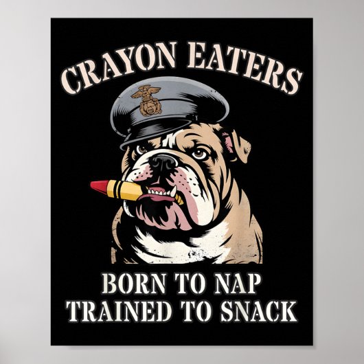 Grappige kleurpotloodeters geboren om snacks te du poster (Voorkant)