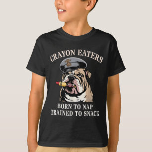 Grappige kleurpotloodeters geboren om snacks te du t-shirt