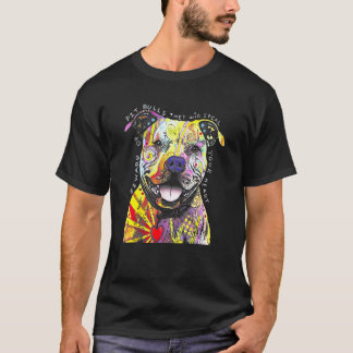 Grappige Kleurrijke Baby Pit Bull Terrier Vader Mo T-shirt