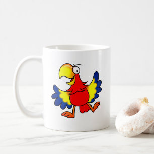 Grappige Kleurrijke Cartoon Papegaai Vogel Koffiemok