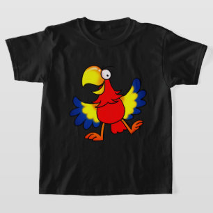 Grappige Kleurrijke Cartoon Papegaai Vogel T-shirt