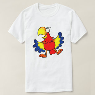 Grappige Kleurrijke Cartoon Papegaai Vogel T-shirt